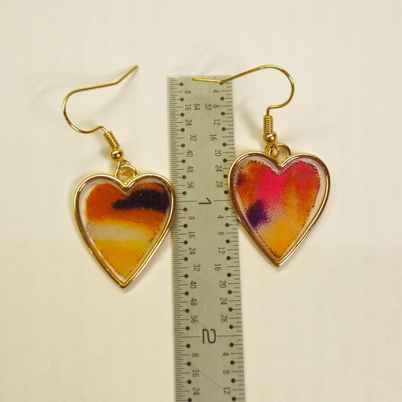Colorful Heart-Shaped Earrings - Picture 4 of 5